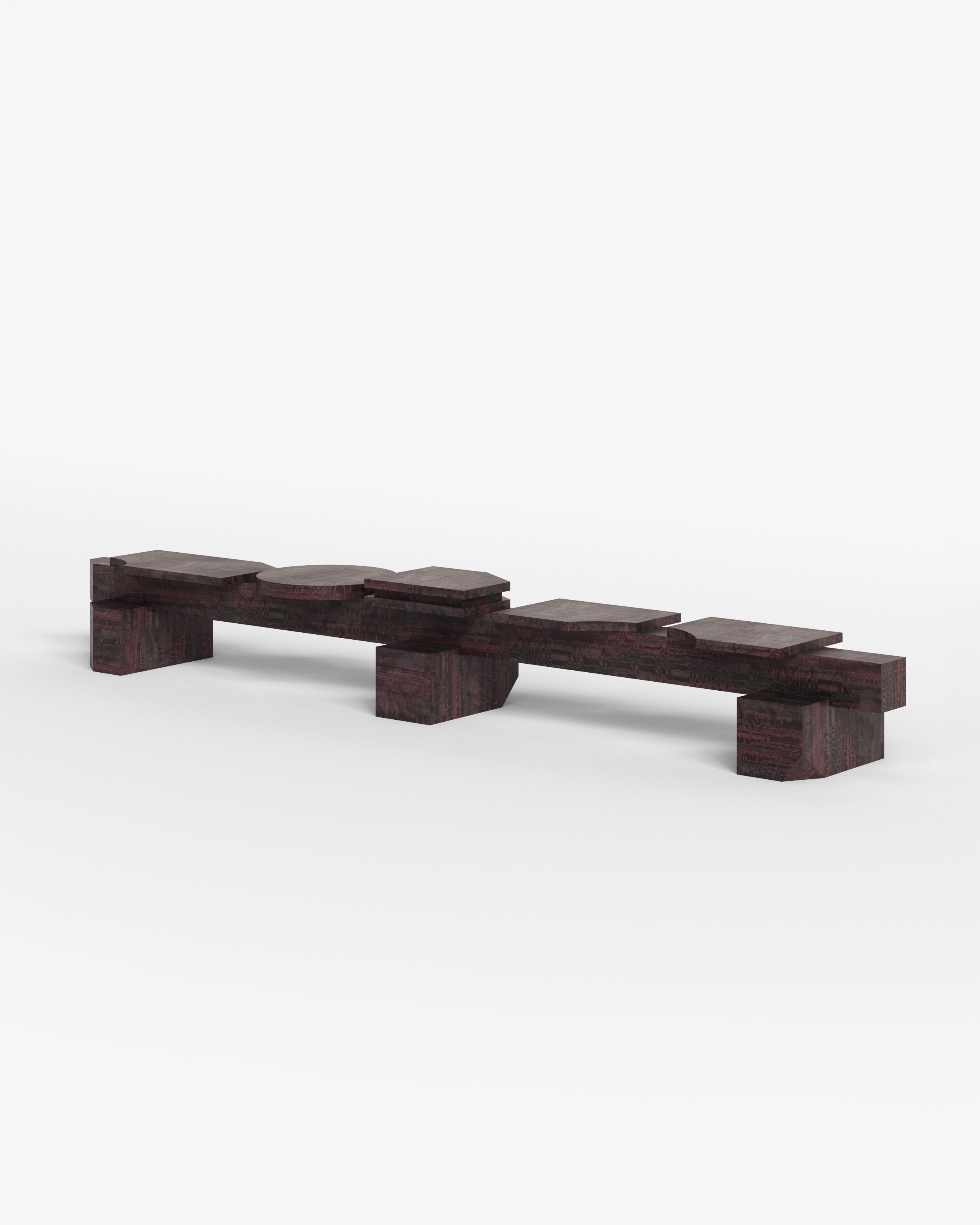sashaxsasha Collection by Sashaxsasha, made of MDF and Wood, Burgundy Eucalyptus Veneer version, picture 3