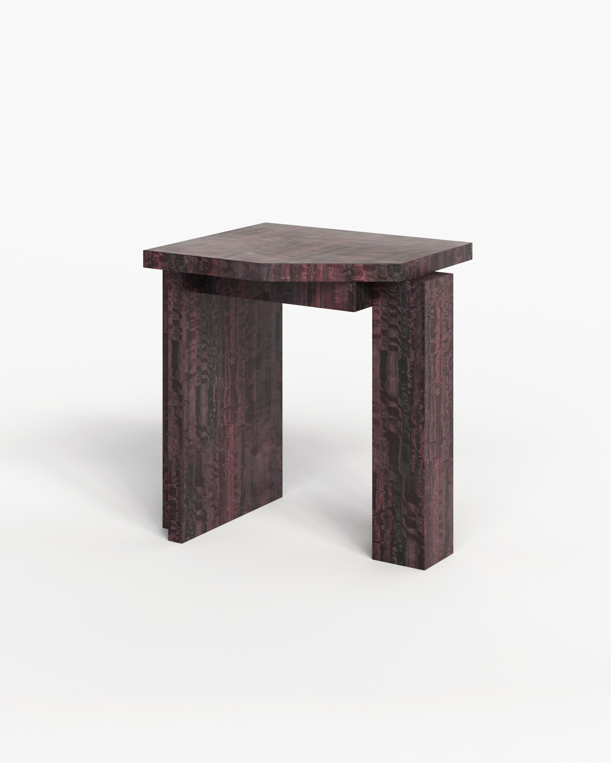 sashaxsasha Collection by Sashaxsasha, made of MDF and Wood, Burgundy Eucalyptus Veneer version, picture 3