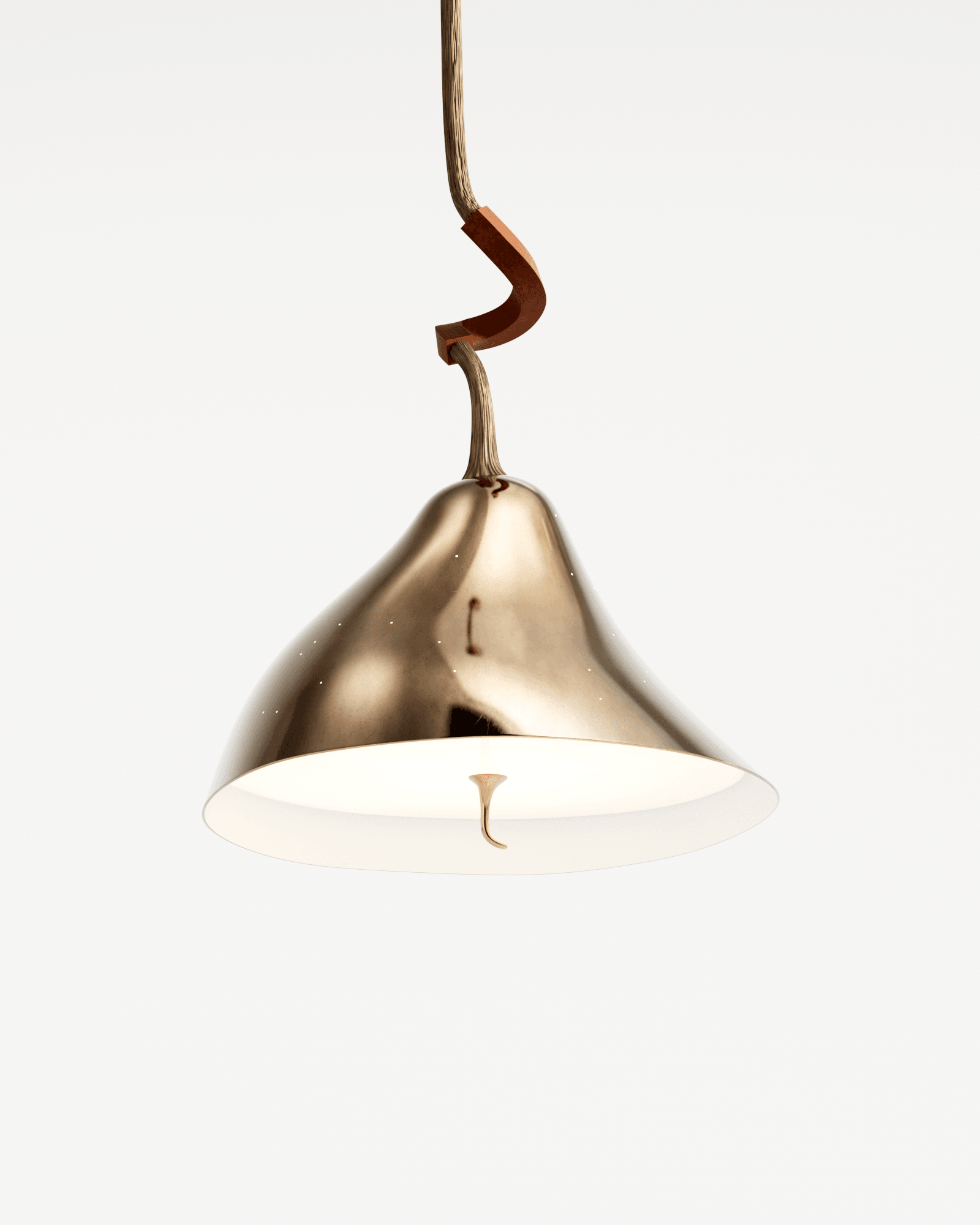 Shroom by Hamrei, made of Bronze and Glass, Polished Bronze version, picture 3