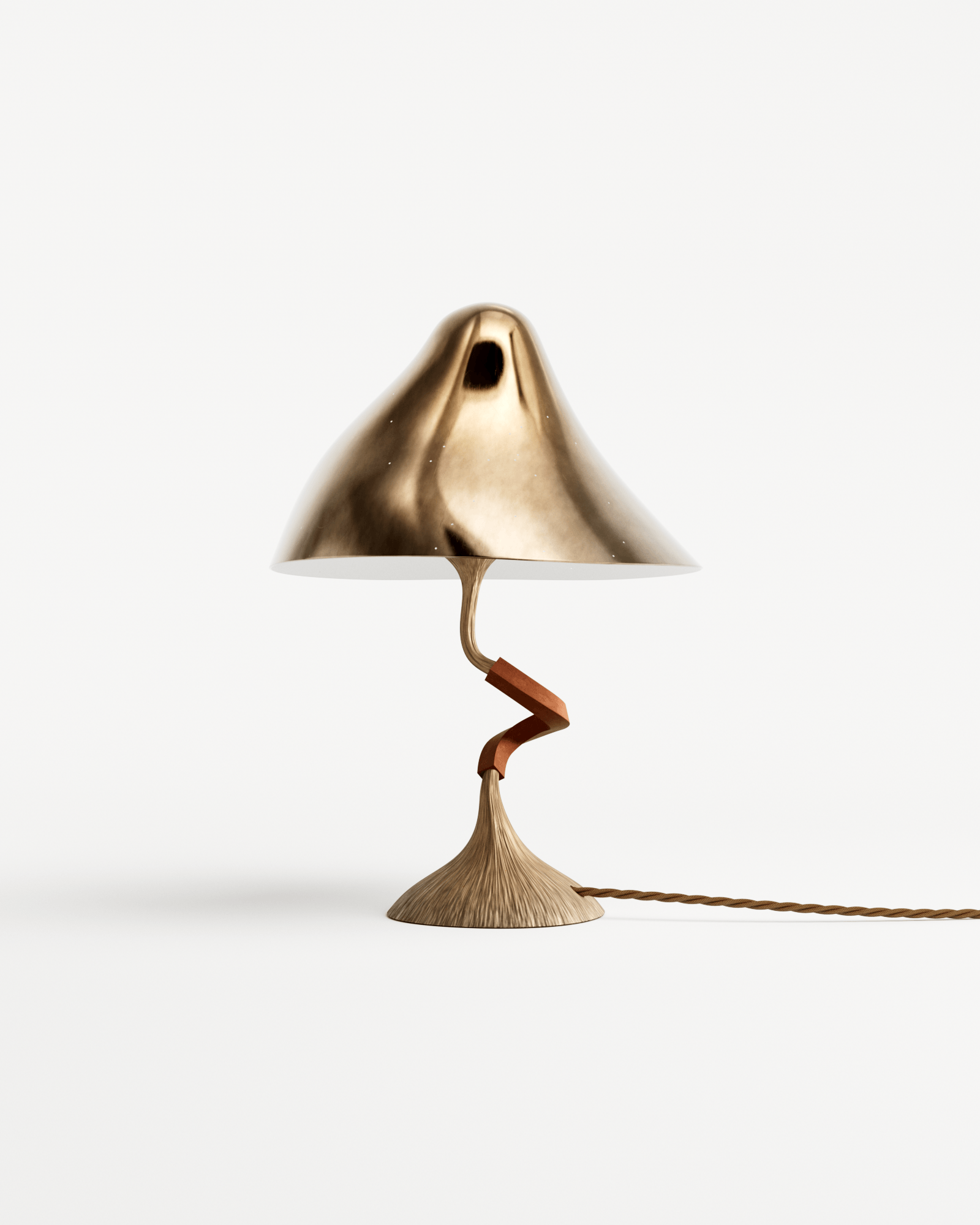 Shroom by Hamrei, made of Bronze and Glass, Polished Bronze version, picture 2