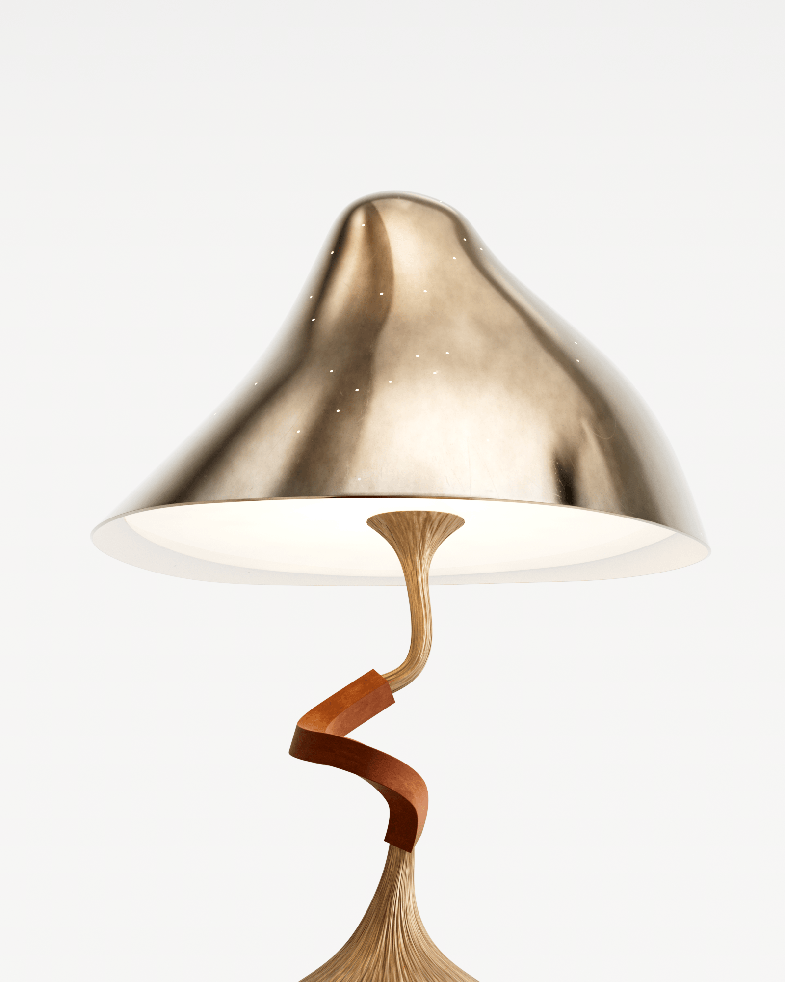 Shroom by Hamrei, made of Bronze and Glass, Polished Bronze version, picture 3