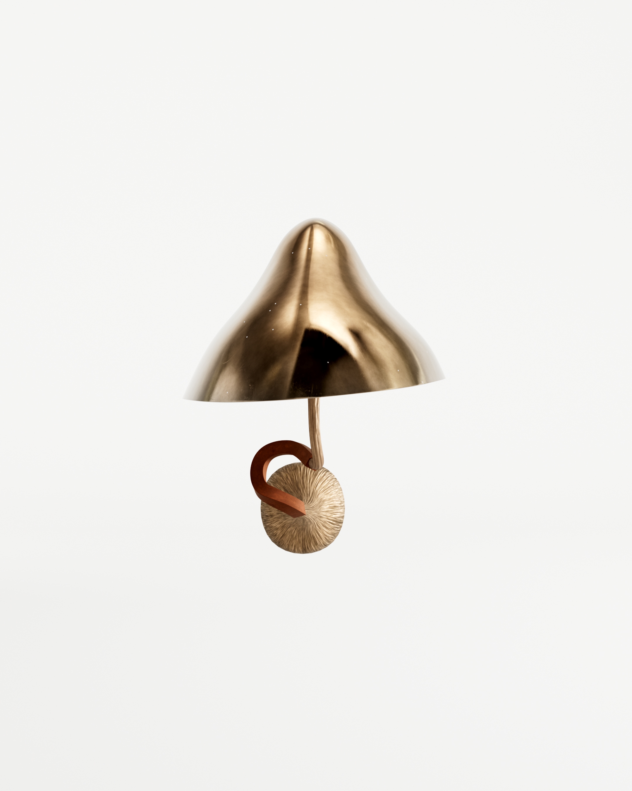 Shroom by Hamrei, made of Bronze and Glass, Polished bronze version, picture 1