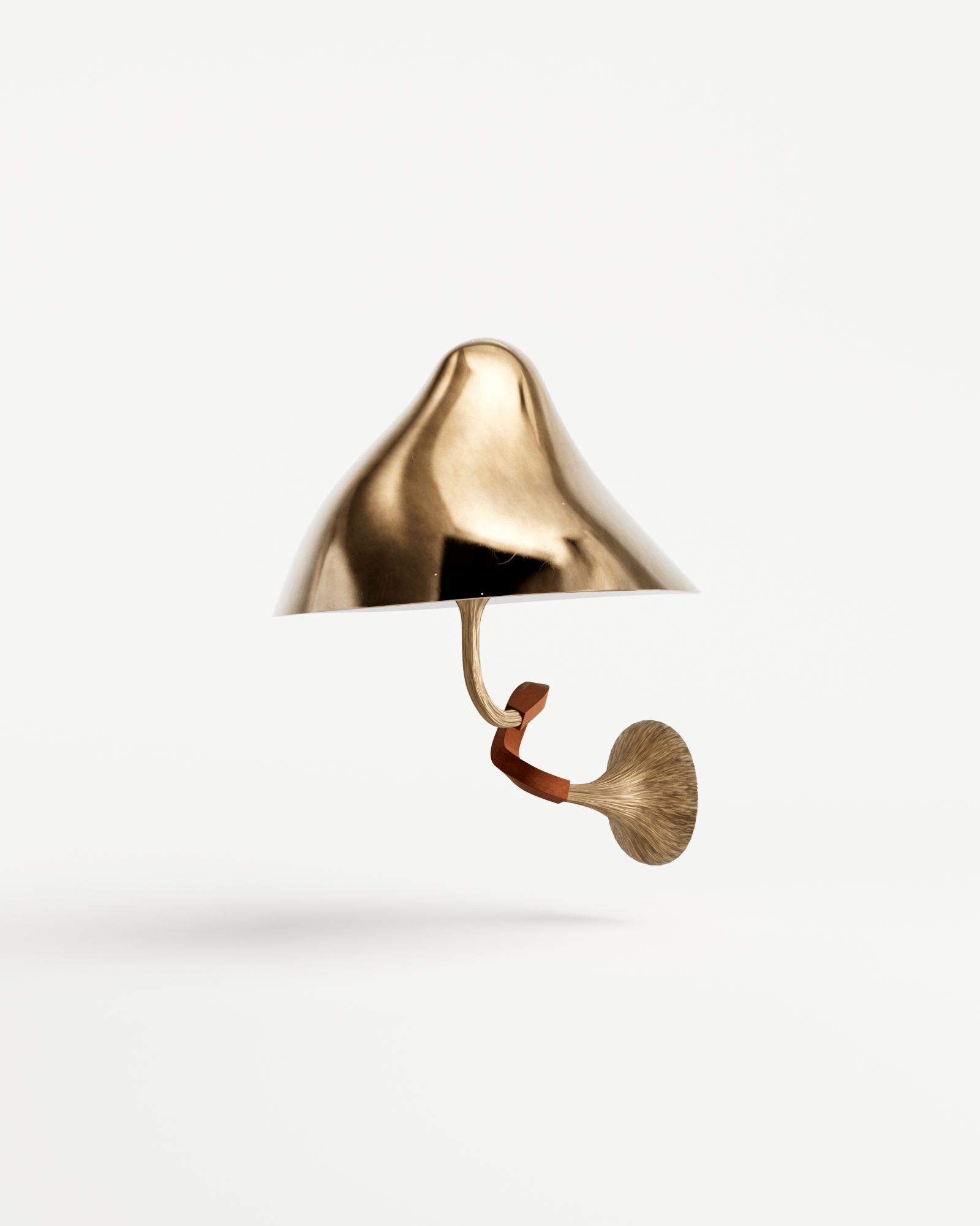 Shroom by Hamrei, made of Bronze and Glass, Polished bronze version, picture 2