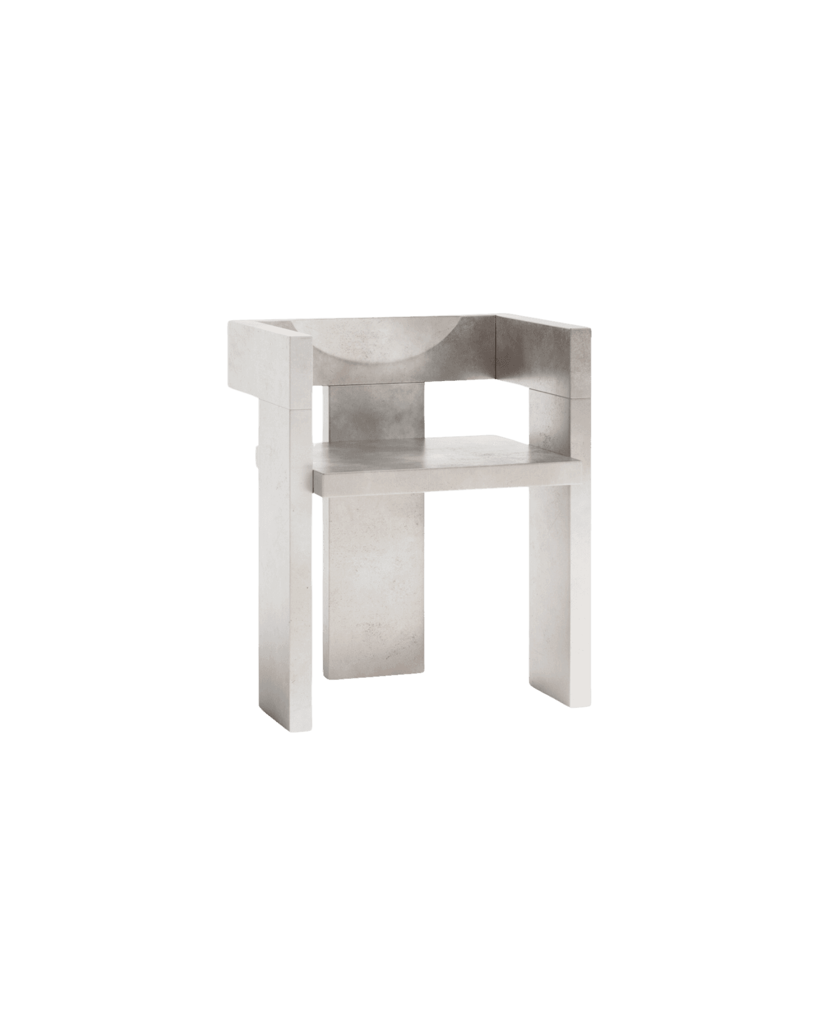 Ert Chair by Studioutte - full pewter coating, half-moon backrest, SOFT SOLID collection