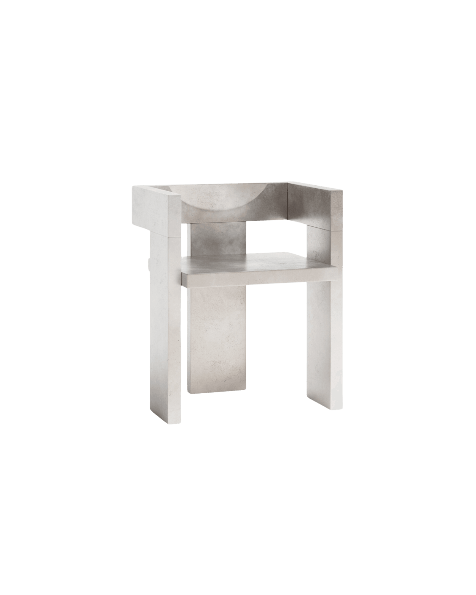Ert Chair by Studioutte - full pewter coating, half-moon backrest, SOFT SOLID collection