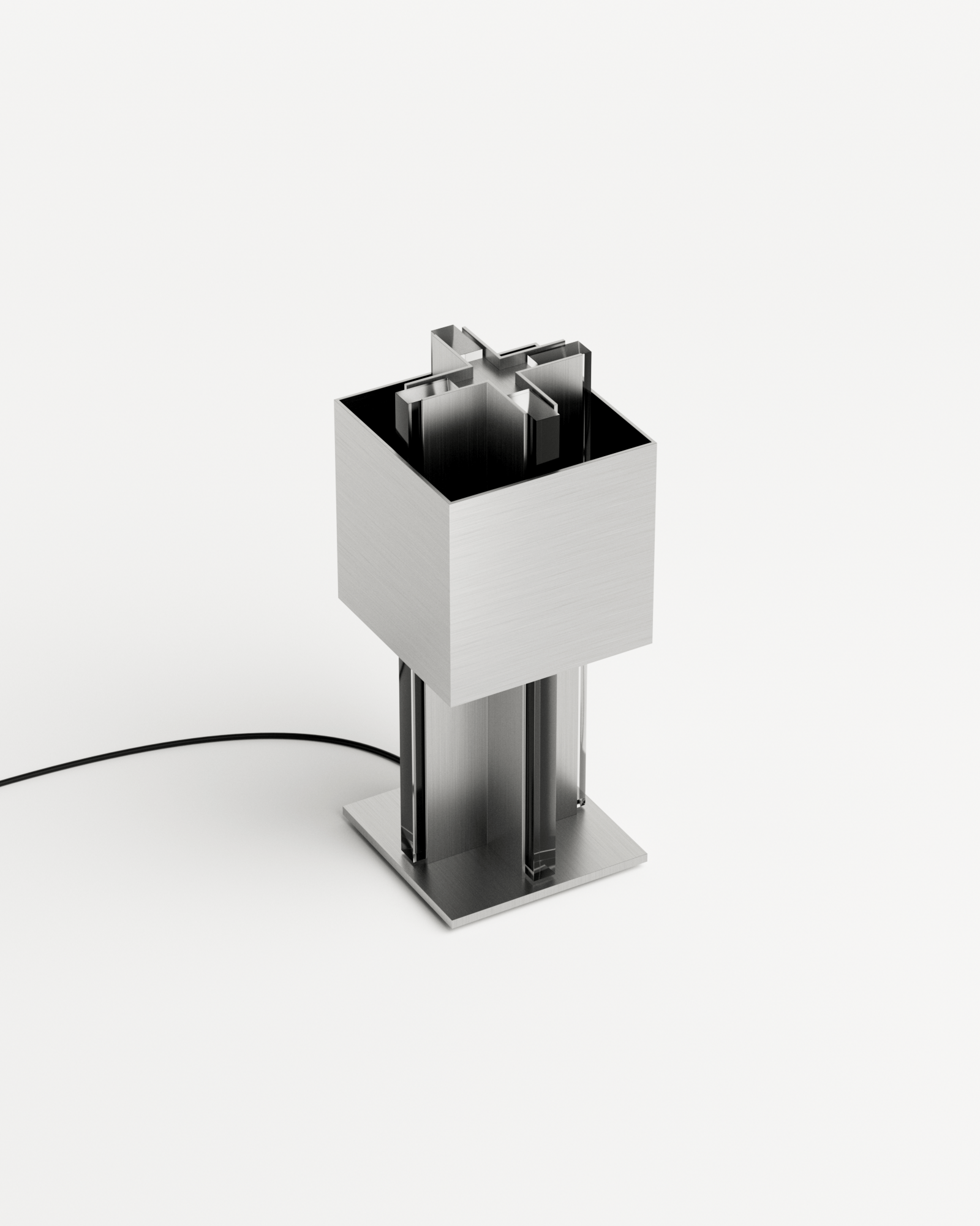 SOFT SOLID by Studioutte, made of Brushed Steel and Plexiglass, Brushed Steel version, picture 2