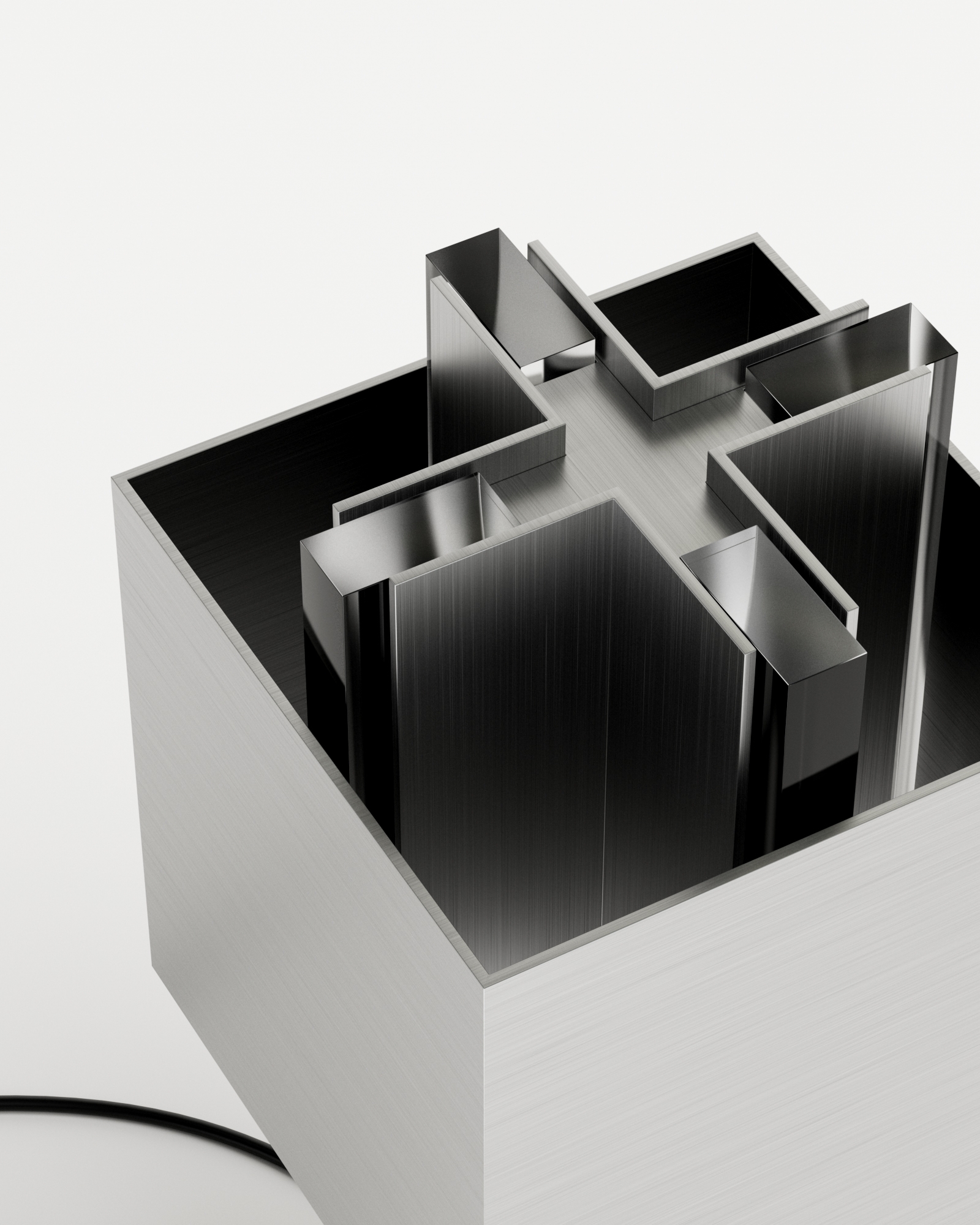 SOFT SOLID by Studioutte, made of Brushed Steel and Plexiglass, Brushed Steel version, picture 5