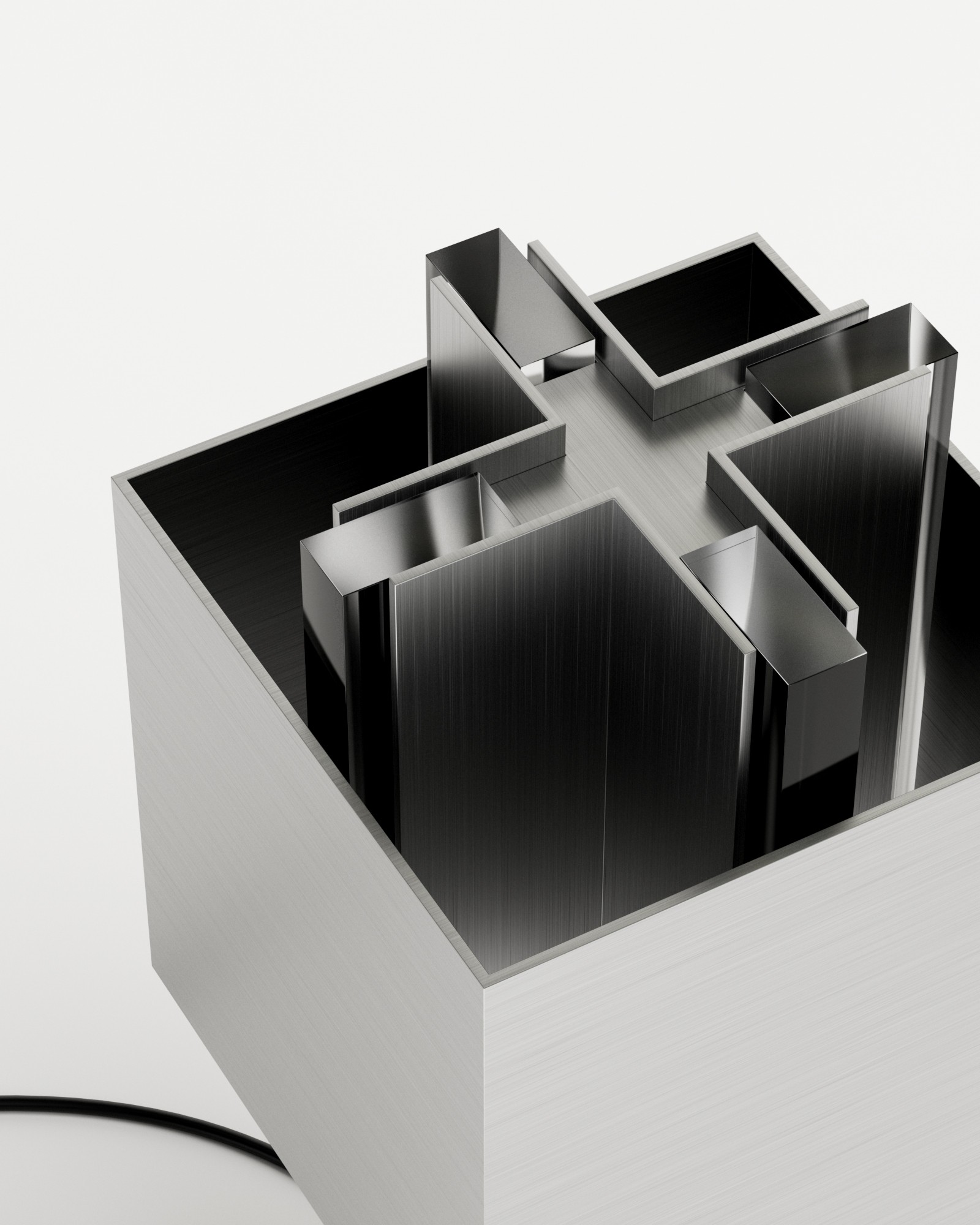 SOFT SOLID by Studioutte, made of Brushed Steel and Plexiglass, Brushed Steel version, picture 5