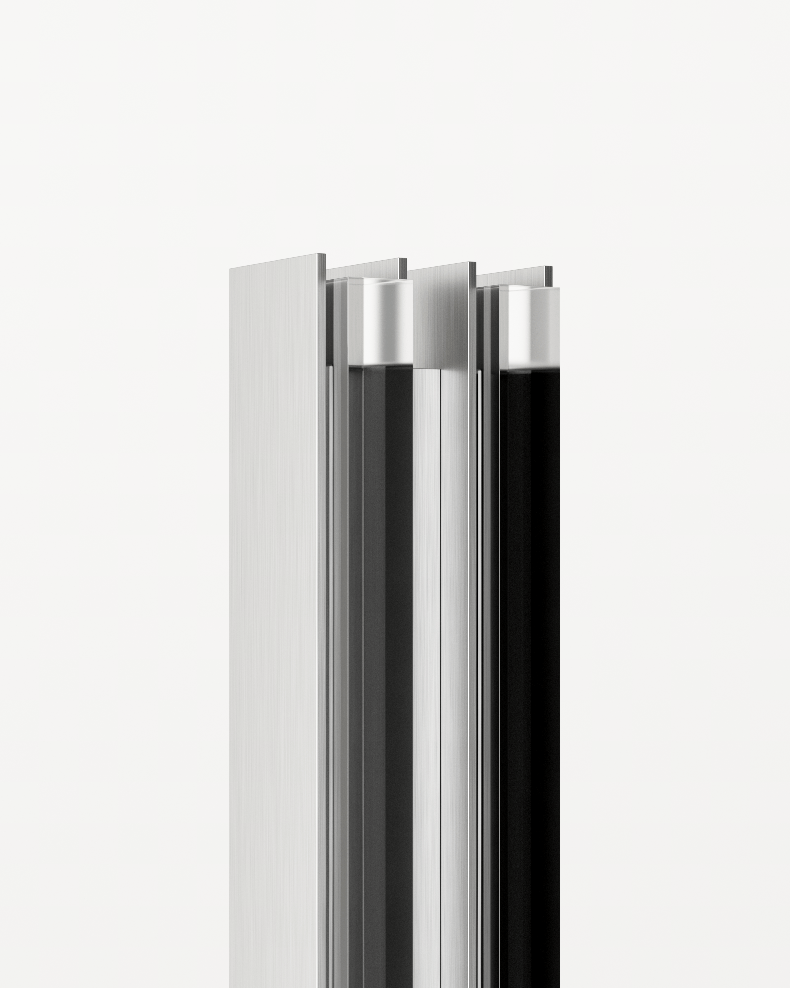 SOFT SOLID by Studioutte, made of Brushed Steel and Plexiglass, Brushed Steel version, picture 1