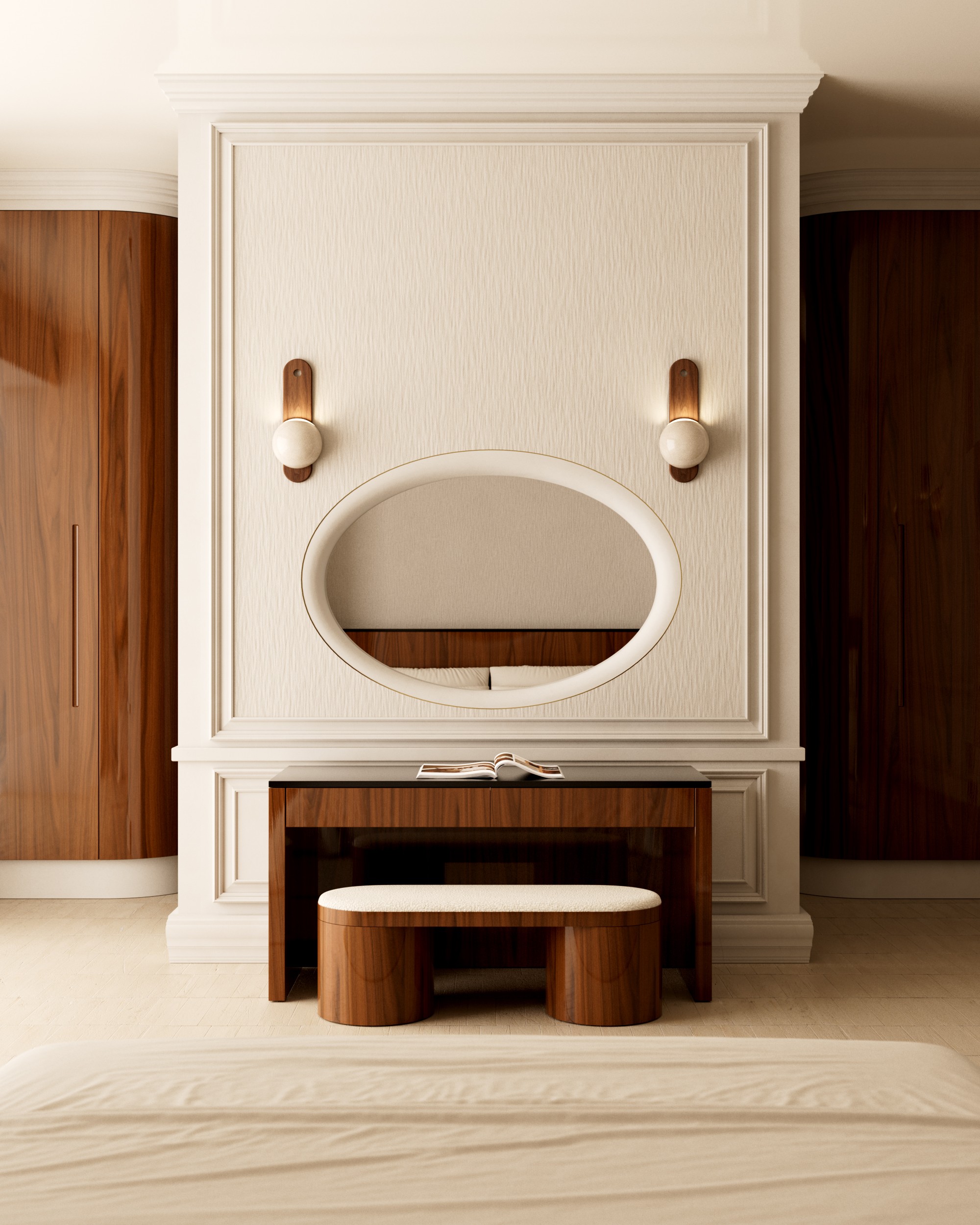 Stellar by Johanna de Clisson - Hiromi, made of Wood and Enamel, Beige version, picture 5