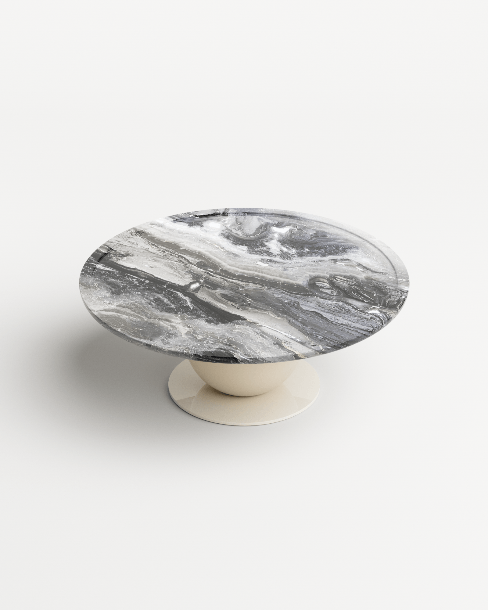 Umbra by Le Berre Vevaud, made of Marble and Tulipwood, Ivory version, picture 1