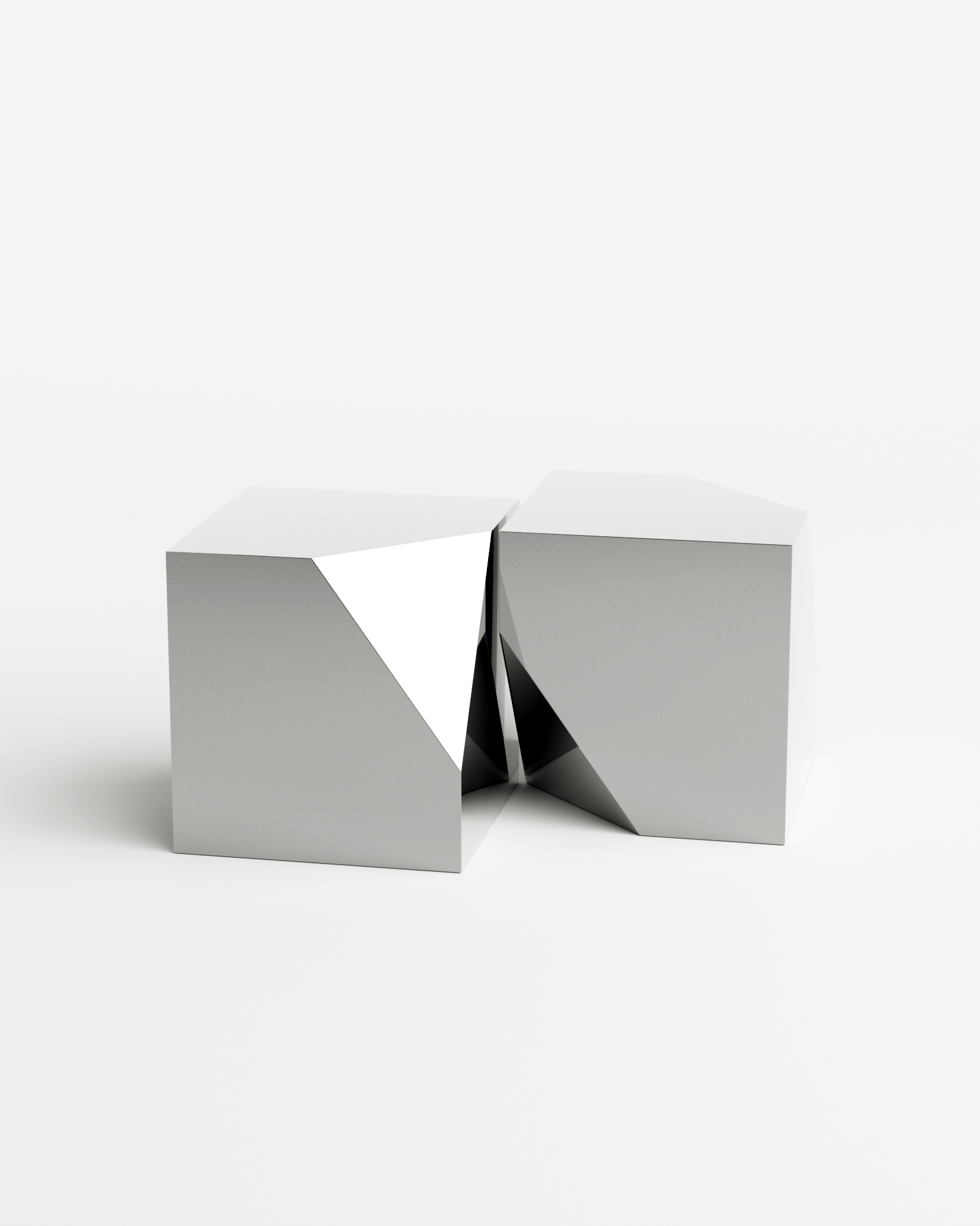 Undum and Bevel by Hadge, made of Steel and , Chrome Mirror version, picture 3