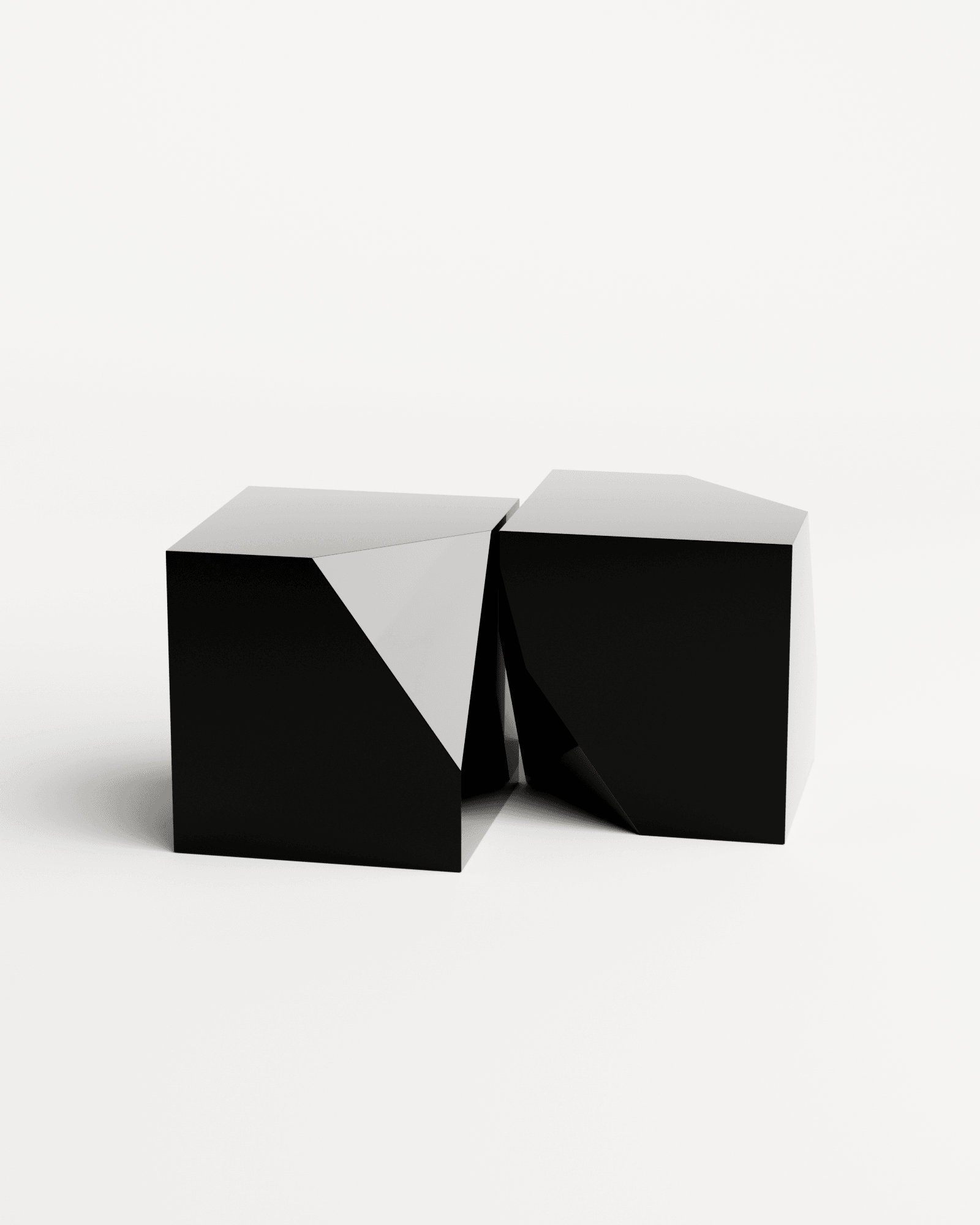 Undum and Bevel by Hadge, made of Steel and , Chrome Mirror Black version, picture 3