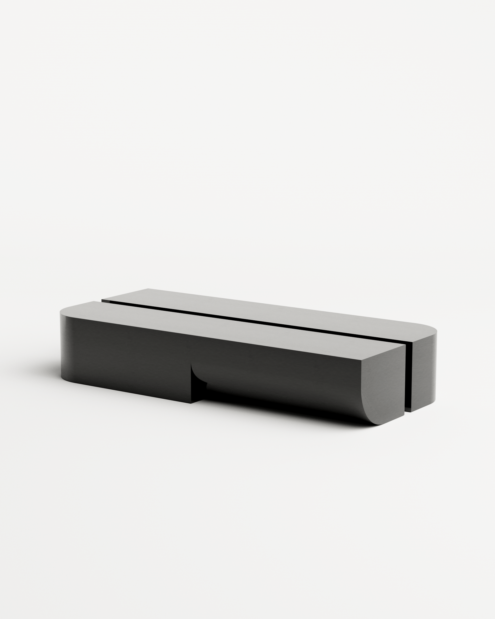 Undum and Bevel by Hadge, made of Steel and , Brushed Stainless Steel black version, picture 1