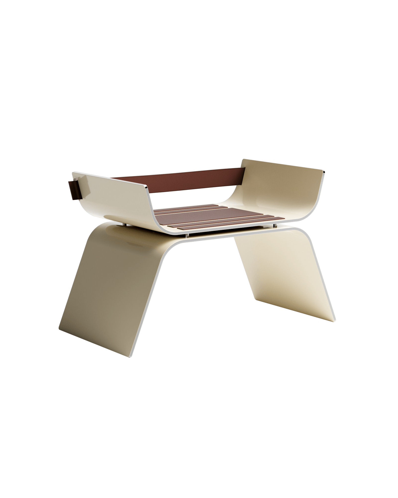 W&M 25 Curule Armchair, aluminum and woven seat, Walter & Moretti x Tristan Auer, limited edition France