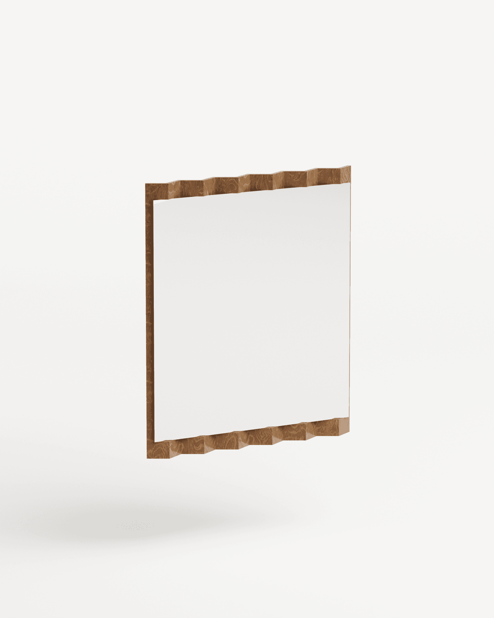 Just For Me large mirror by Goons - corrugated French oak plywood zigzag frame, horizontal format