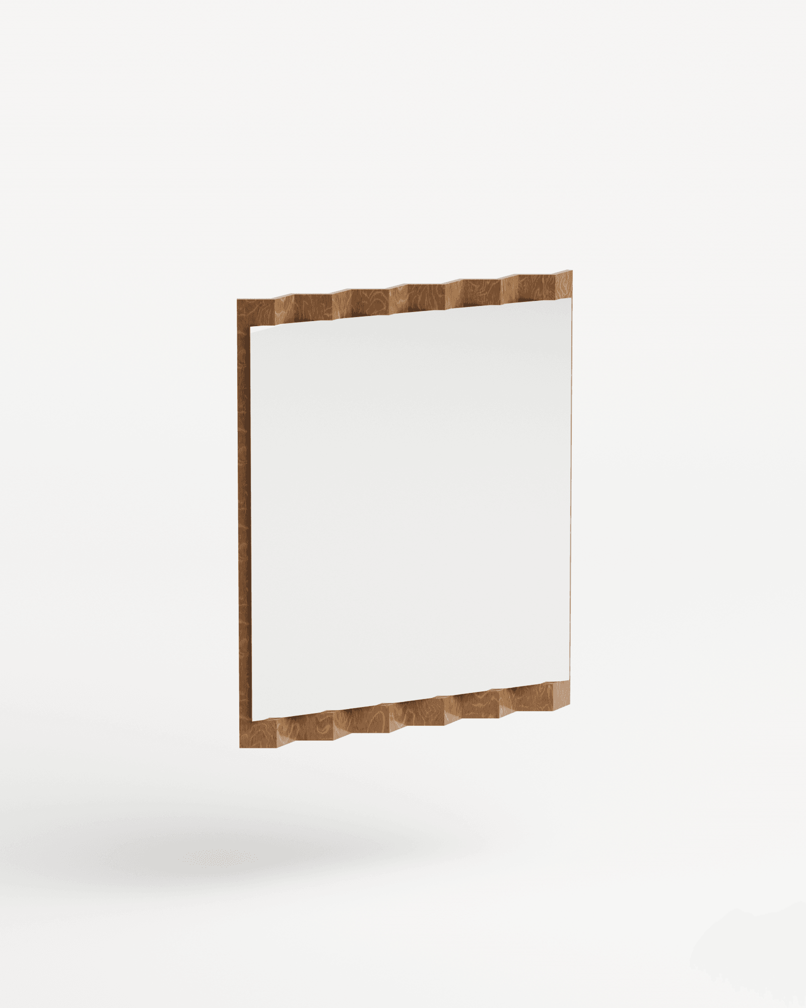 Just For Me large mirror by Goons - corrugated French oak plywood zigzag frame, horizontal format