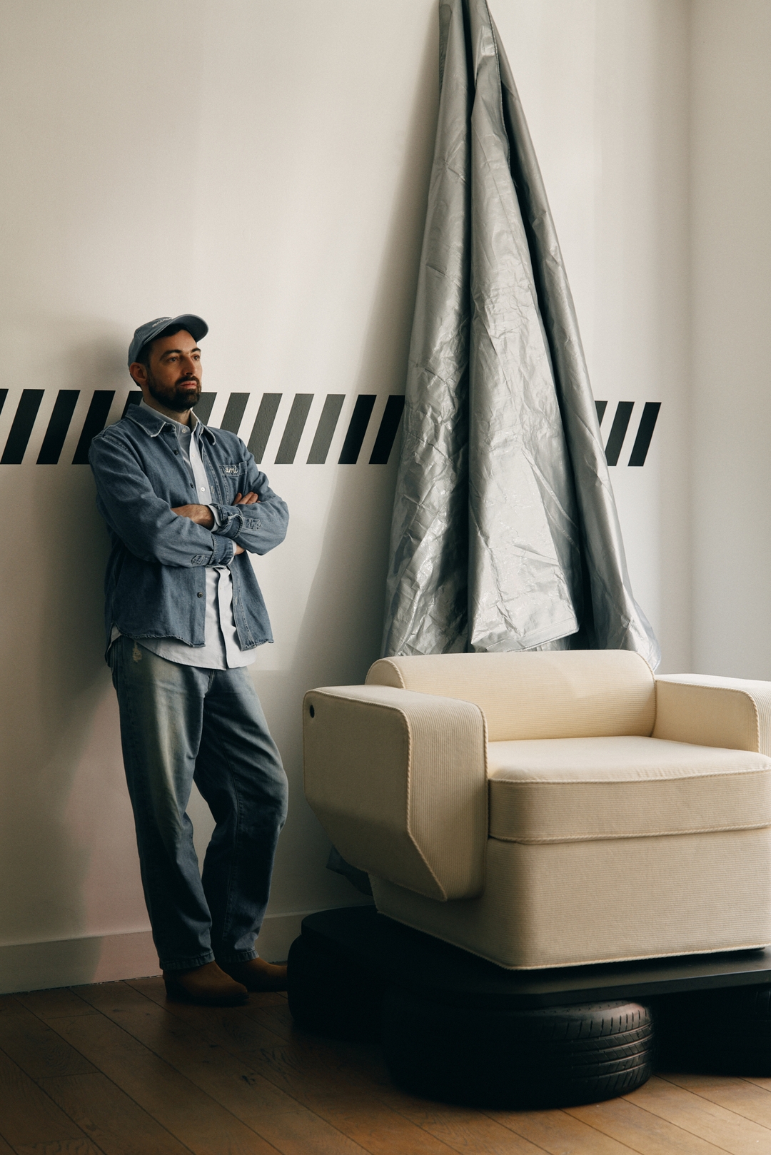 PAPARITMO Low Chair 2-Seat by ASAÏ - Ribbed Upholstered | Monde Singulier