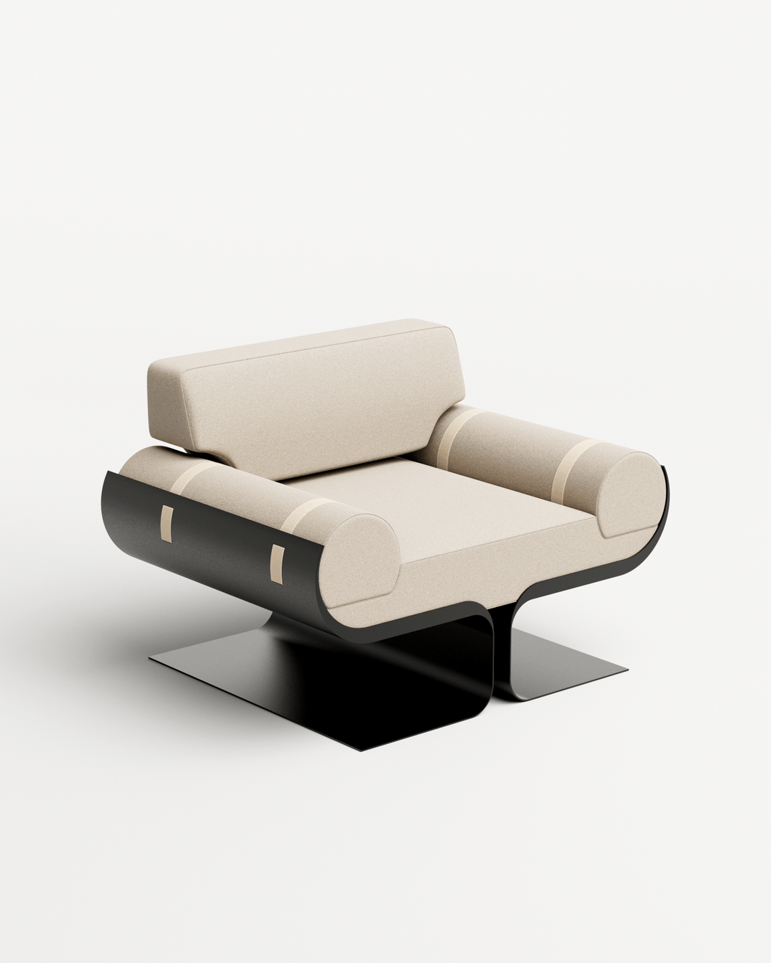 Armchair - Black Mat Steel - Roche & Frères - Arès | Monde Singulier